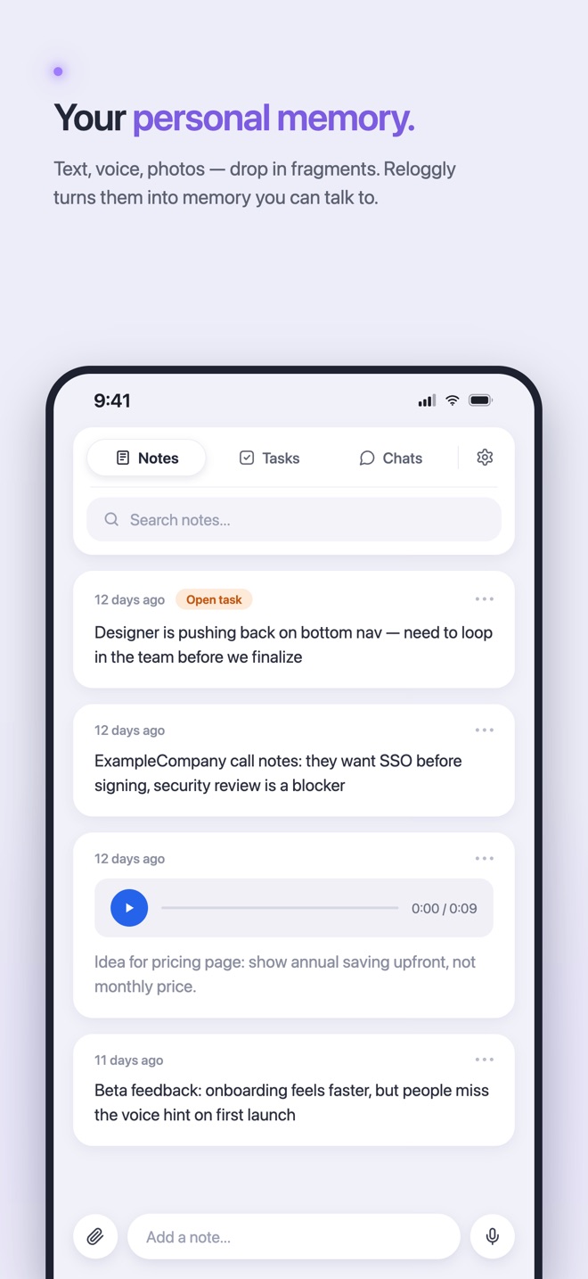 Reloggly — your personal memory