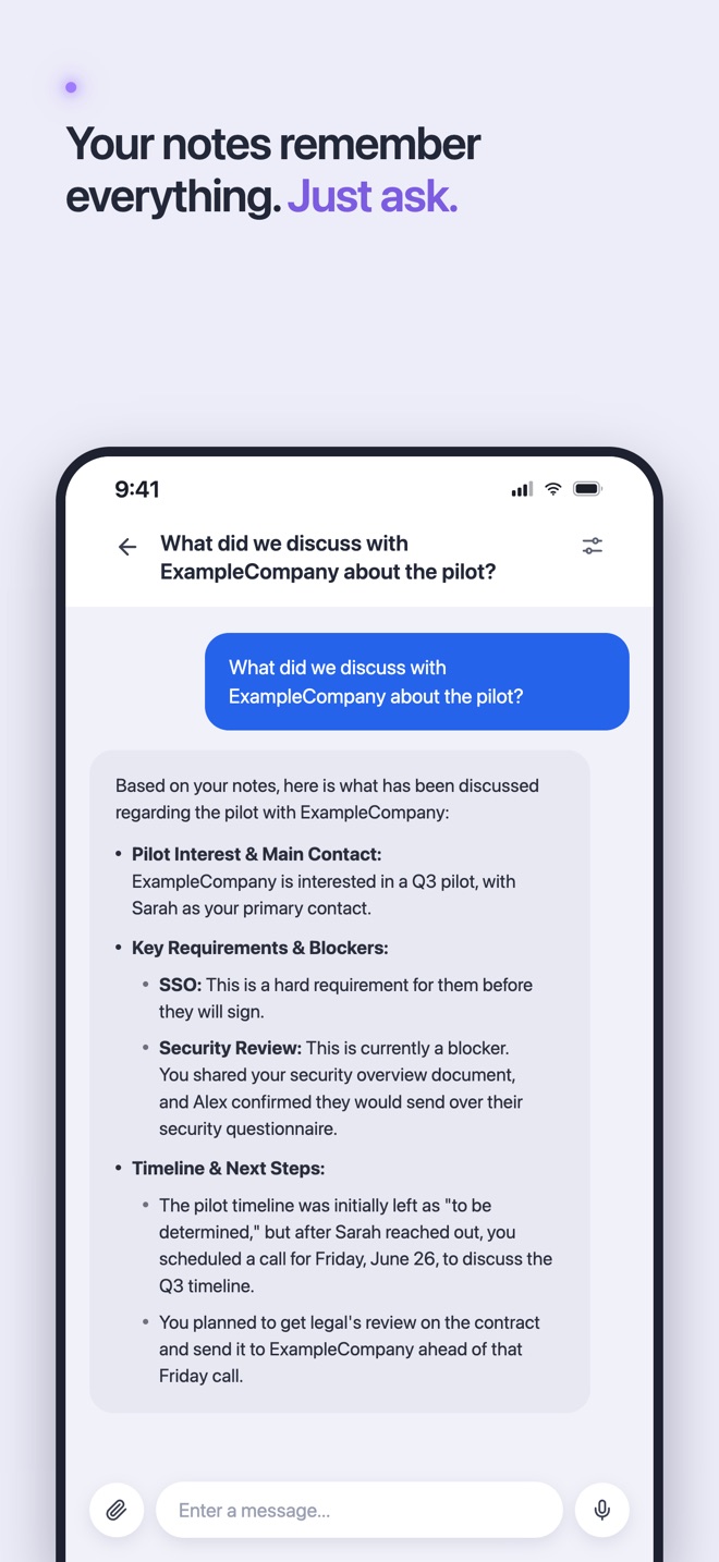 Chat that answers from your notes